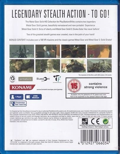 Metal Gear Solid HD Collection - PSVita (B Grade) (Genbrug)